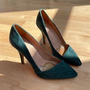 Madewell • The Mira Heel • Forest Green Suede